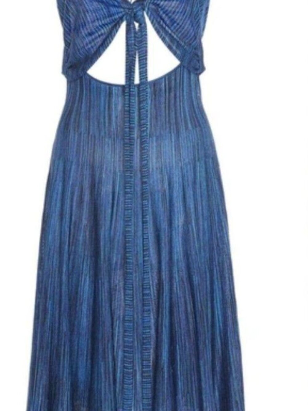Jacquemus Blue Navy Pleated Cutout Midi Dress Sz S